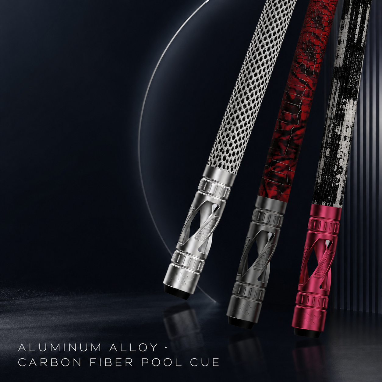 LANZEY X-Series Carbon Fiber Pool Cue Set – Premium Aluminum Alloy Cue with Adjustable Weight System & Low Deflection Shaft